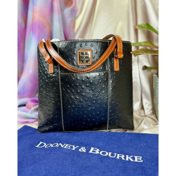 NWOT Dooney & Bourke Small Lexington Tote in Ostrich-Embossed Leather - Picture 1 of 16